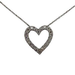 MACY’S BRIDGE DIAMOND DIAMOND HEARTS 1/10CTW Sterling Silver Pendant Necklace